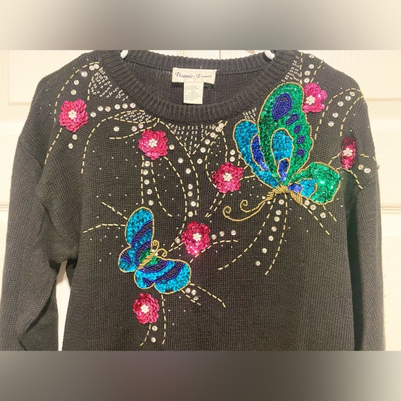 Bonnie Evans Vintage Sequins Sweater Dress - Picture 2 of 9